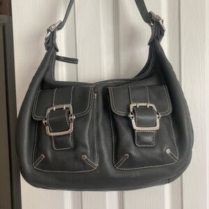 Longchamp Leather Buckle Pocket Hobo